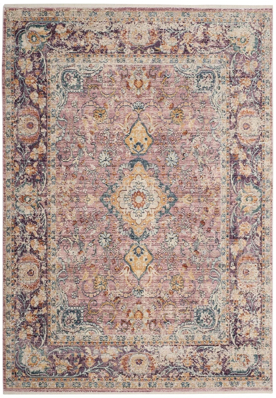 Safavieh Traditional Indoor Woven Rectangle Area Rug, Illusion Collection, ILL700, in Purple / Multi, 91 X 152 cm for Living Room, Bedroom or Any Indoor Space