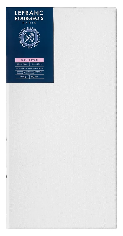 Lefranc & Bourgeois Series 11140 Classic Stretcher Frame 100% Cotton 350 g/m² Archival Quality Acid-Free for Increased Durability Primed 30 x 60 cm
