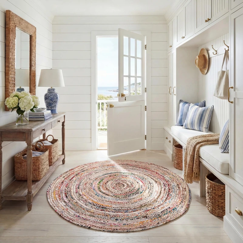 Safavieh Boho Rug for Living Room, Dining Room, Bedroom - Cape Cod Collection, Short Pile, in Multi, 152 x 240 cm