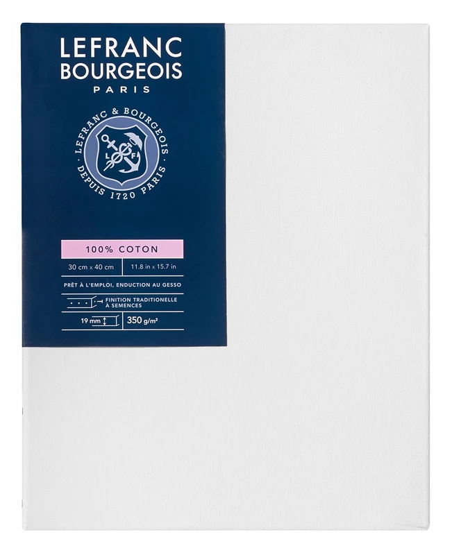 Lefranc & Bourgeois Series 11139 Classic Stretcher Frame 100% Cotton 350 g/m² Archival Quality Acid-Free for Increased Durability Primed 30 x 40 cm