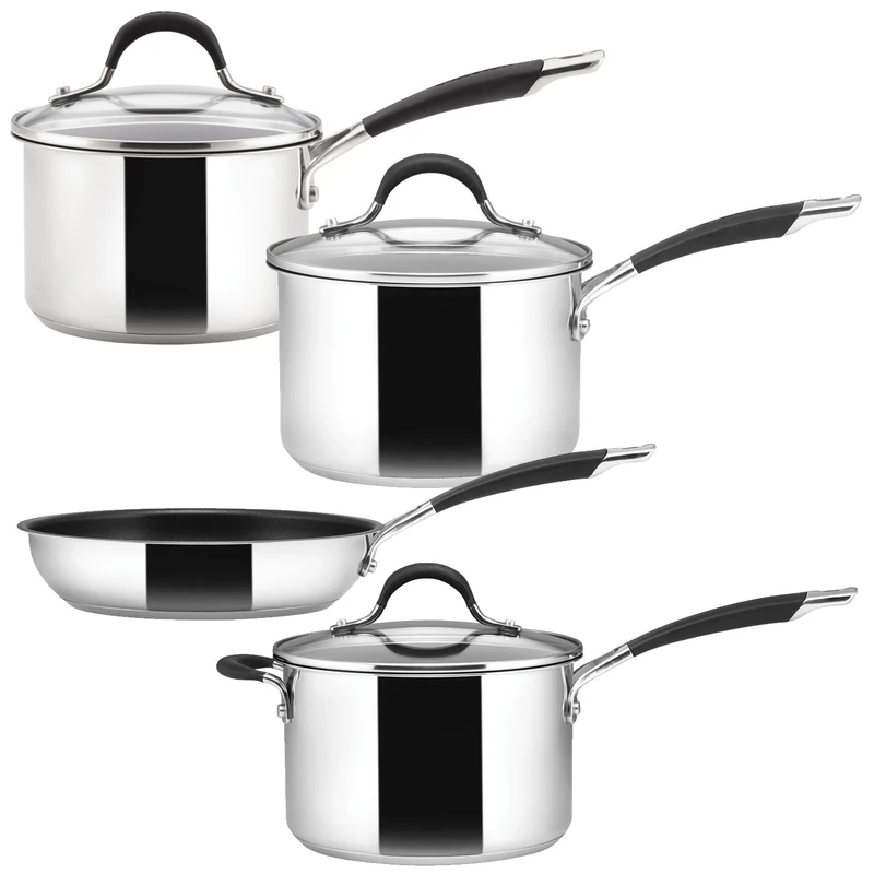 Circulon 61300 - Momemtum - Stainless Steel Cookware Set - Total Non Stick - Induction Suitable - PFAO Free - Set of 4