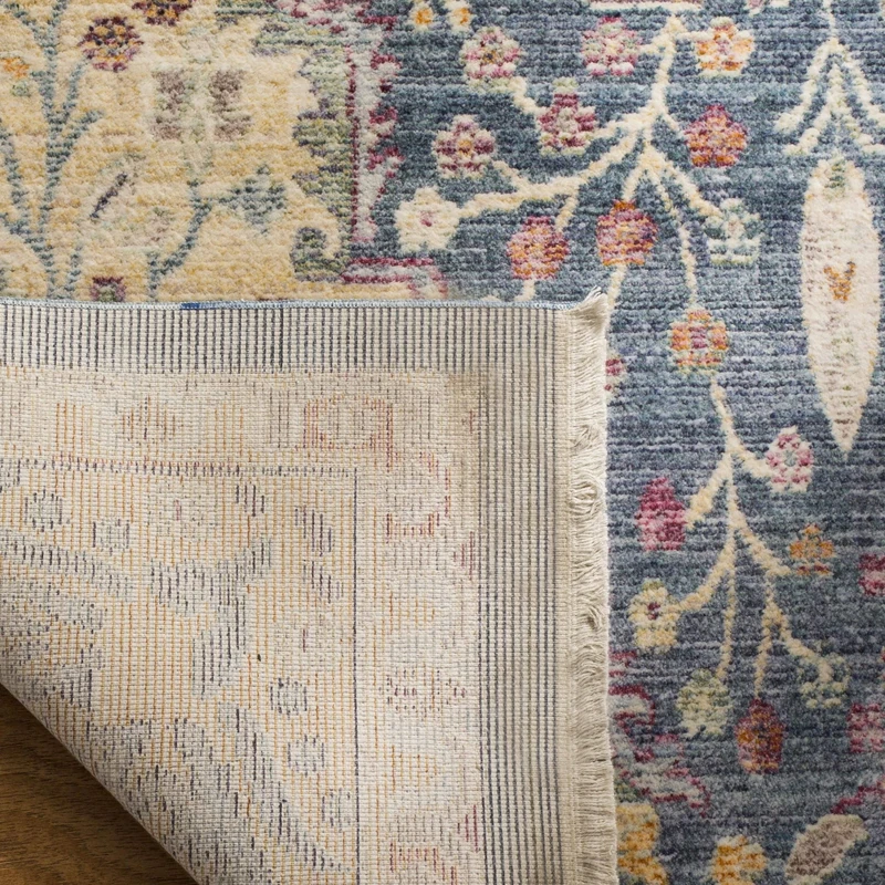 Safavieh Traditional Indoor Woven Rectangle Area Rug, Illusion Collection, ILL707, in Blue / Purple, 91 X 152 cm for Living Room, Bedroom or Any Indoor Space