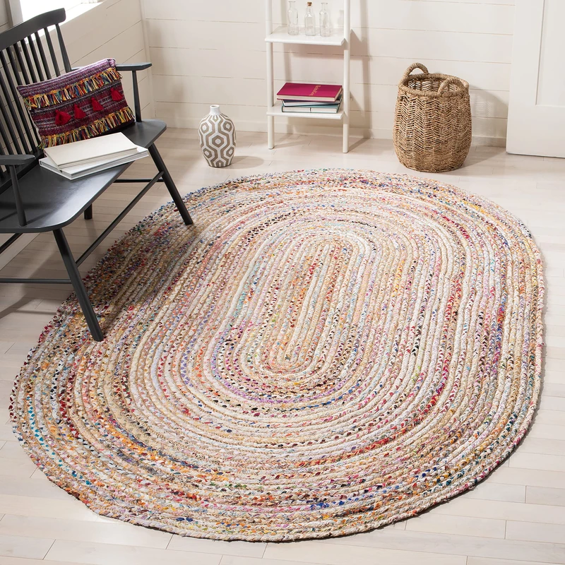 Safavieh Boho Rug for Living Room, Dining Room, Bedroom - Cape Cod Collection, Short Pile, in Multi, 90 x 152 cm