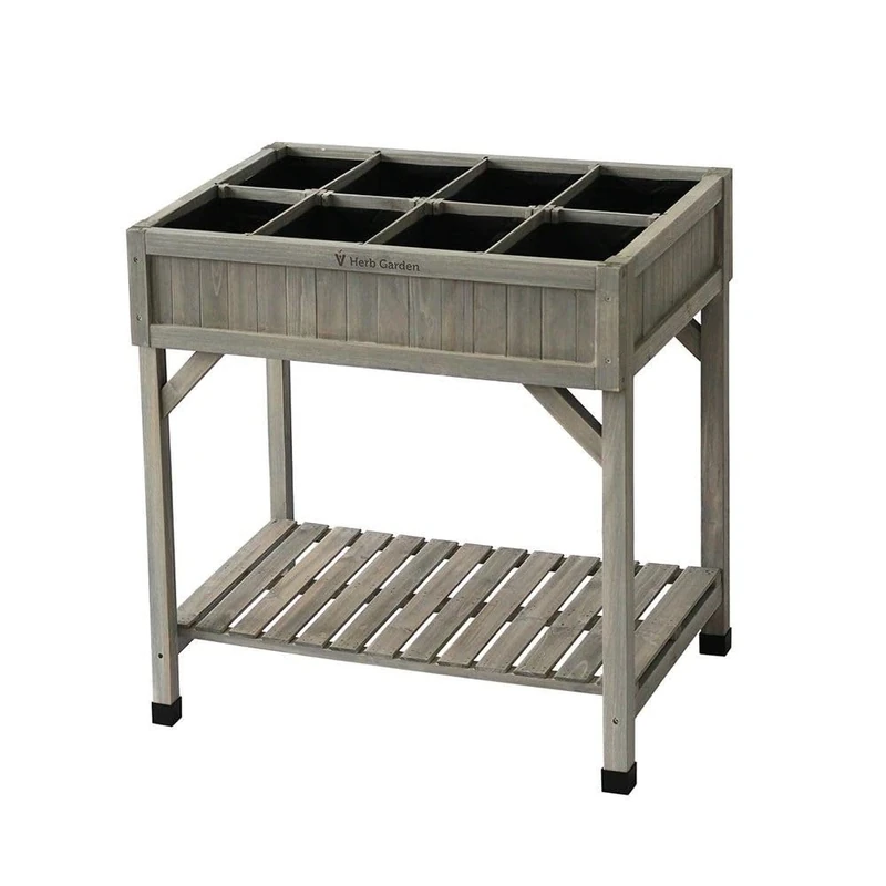 VegTrug 8 Pocket herb Planter Grey, 78x58x80 cm, RHP6007GW