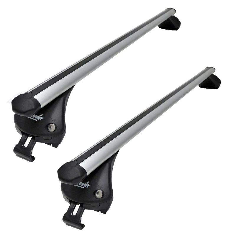 Summit SUP-957A Premium Integrated Railing Bar for Cars with Running Rails, Aluminium, Set of 2