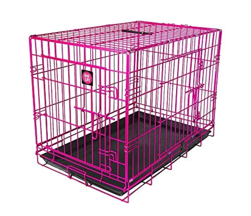 JAMES & STEEL My Pet Dog Crate, Pink, 36-Inch