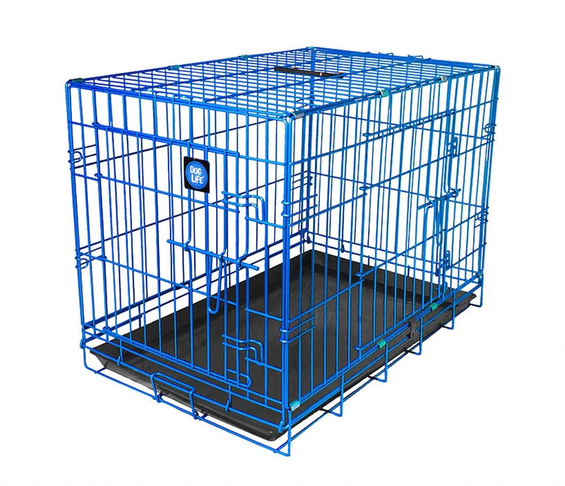 Dog Life My Pet Blue Dog Crate - 30-Inch Small Breed Carrier