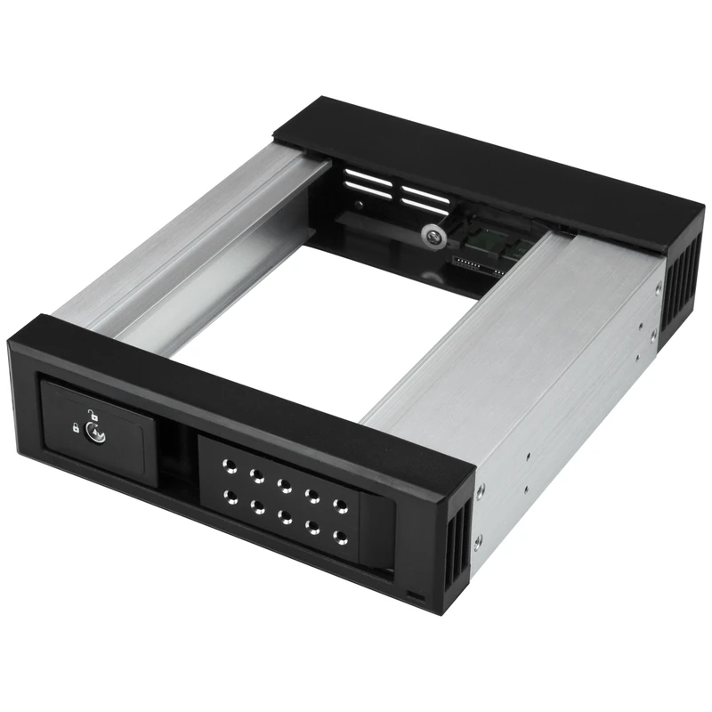 StarTech 3.5in to 5.25in SATA SAS Trayless Bay, Aluminium (HSB1SATSASBA)