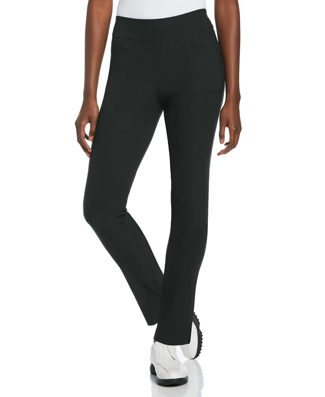 PGA TOUR Women's Motionflux Pull On Pants - High Waisted Caviar L