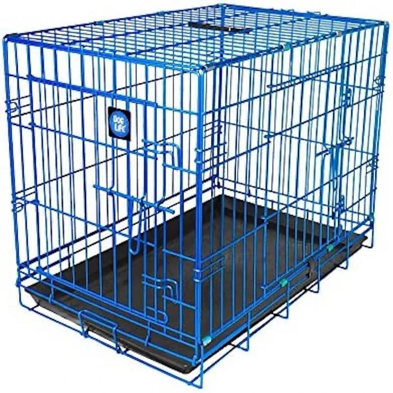 JAMES & STEEL My Pet Dog Crate, Blue, 36-Inch