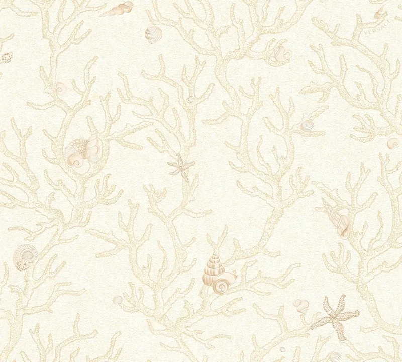 Luxury Wallpaper Versace 3 Non-Woven Wallpaper 10.05 m x 0.70 m Beige Gold Creme Made in Germany 344961 34496-1