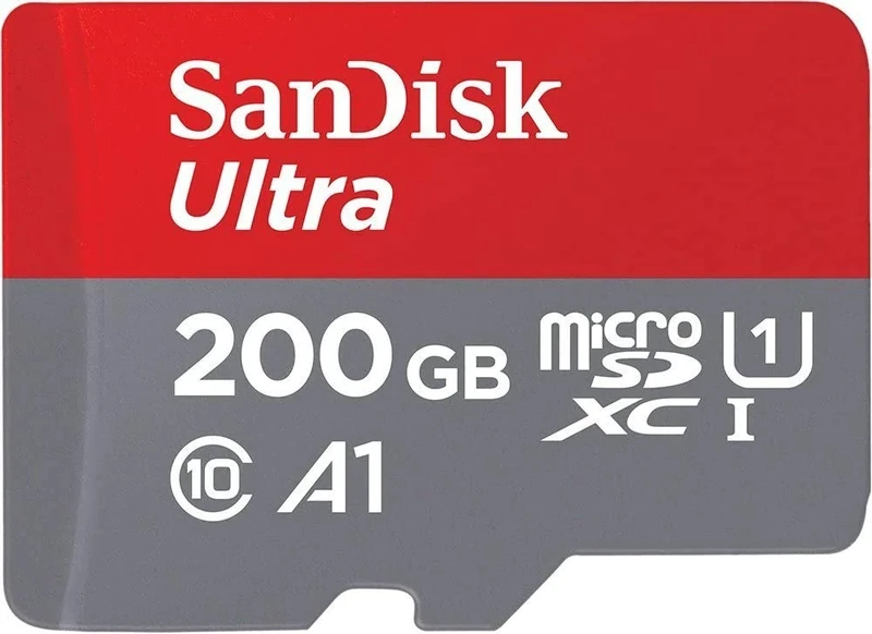 SanDisk Ultra 200 GB microSDXC Memory Card + SD Adapter with A1 App Performance Up to 100 MB/s, Class 10, U1
