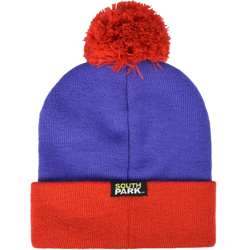 Concept One Men's South Park Stan Marsh Cosplay Knit Acrylic With Cuff and Pom Beanie Hat, Purple, Red, One Size UK