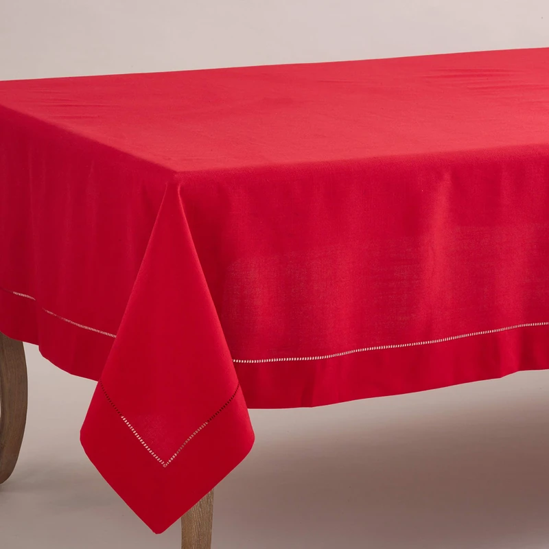 SARO LIFESTYLE 6301.R70180B Rochester Collection Tablecloth, 100% Polyester, Red