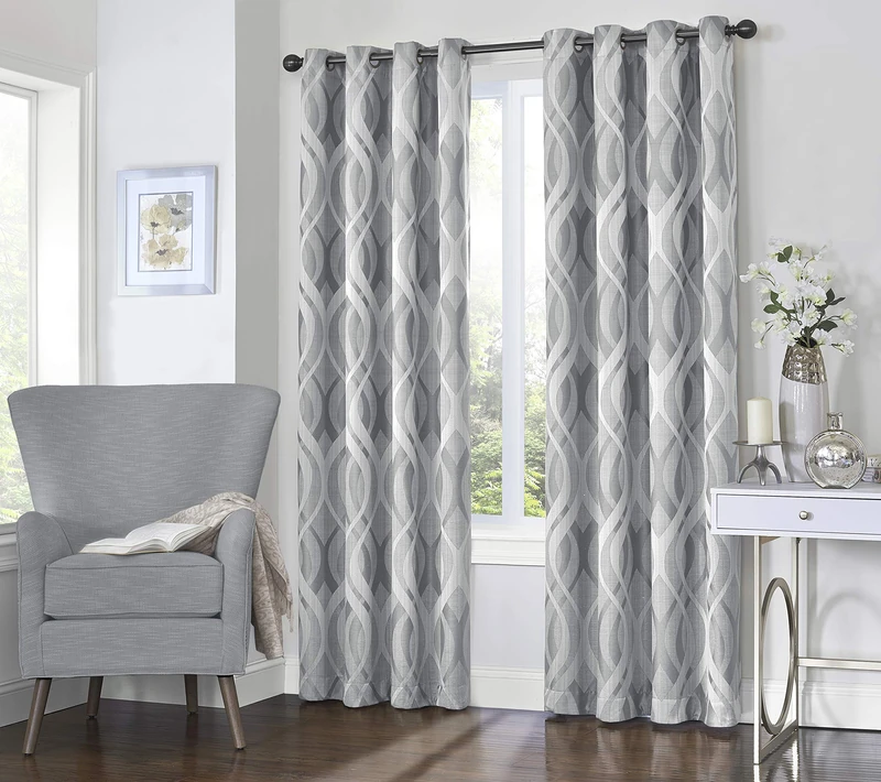 Eclipse Caprese Thermalayer Blackout Window Curtain Silver 52 x 95 95 Inches