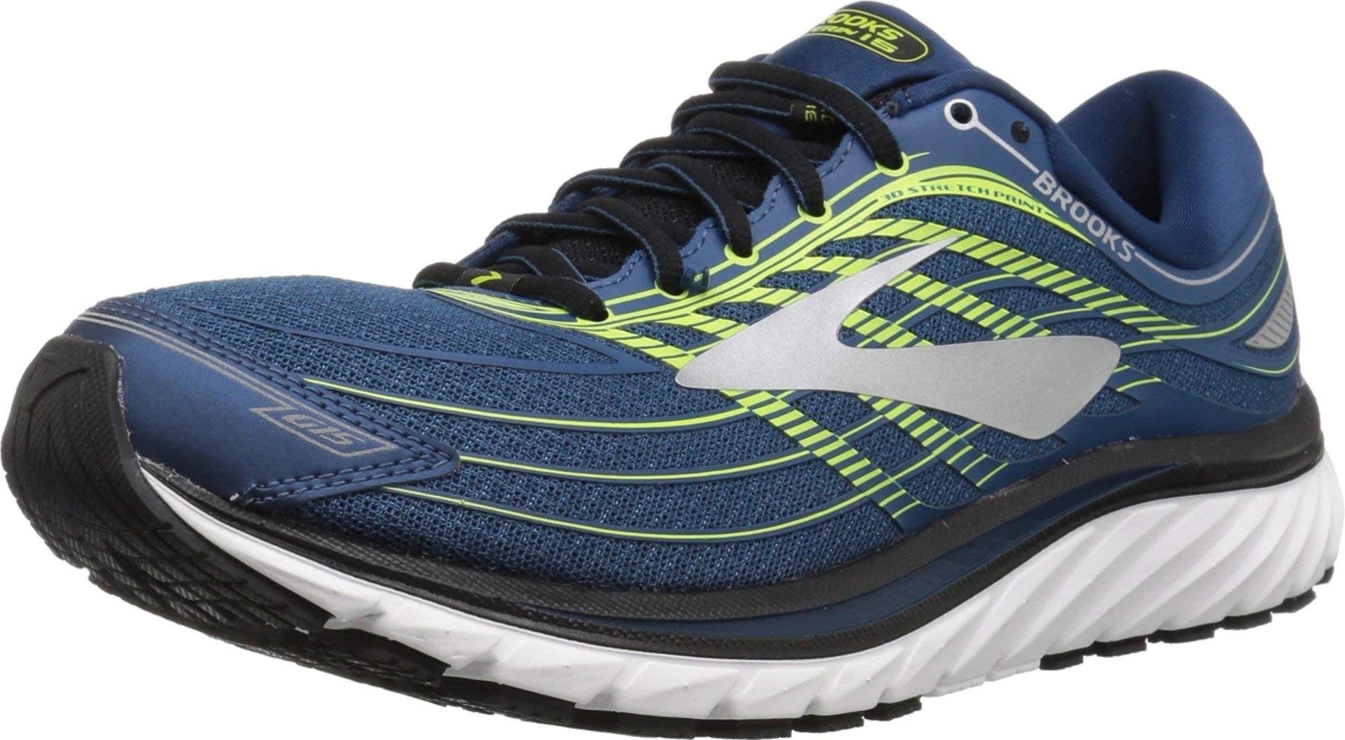 Brooks Men's Glycerin 15 Running Shoes, Multicolour (Blue/Lime/Silver 1D473), 8 UK (42.5 EU)
