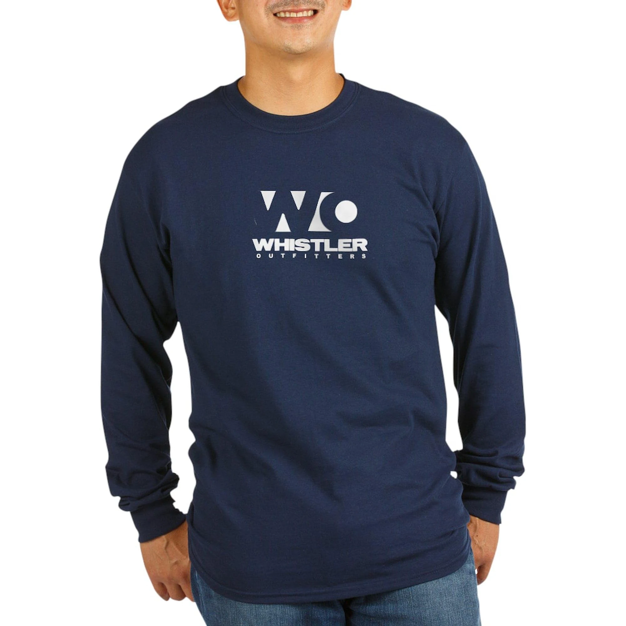 CafePress Whistler Long Sleeve T Shirt Unisex Cotton Long Sleeve T-Shirt Navy