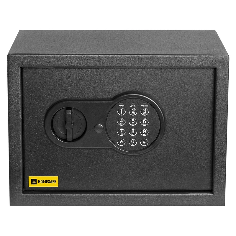 HomeSafe HV25E Digital Safe Box with Electronic Lock, 25x35x25cm (HxWxD), Electronic Money Safe Lock Box for Home Security, Storage Safety Locker, Cash Savings or Money