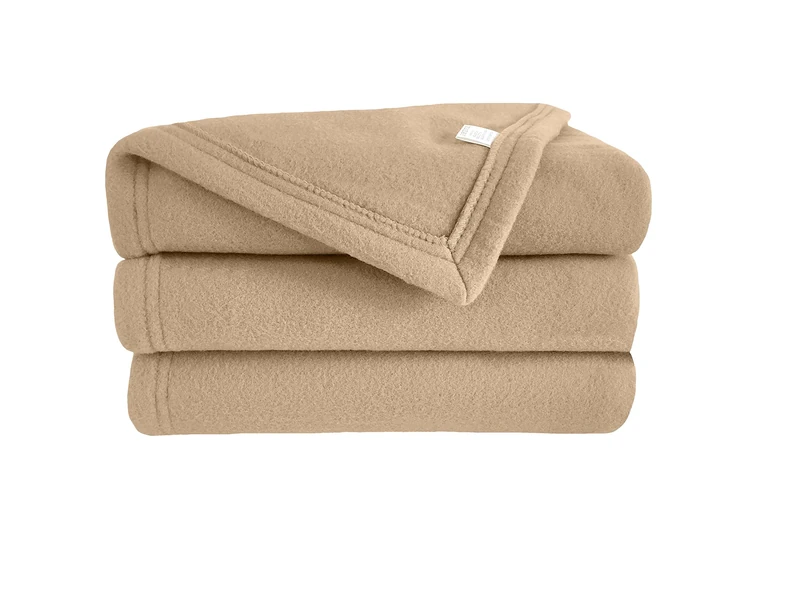 Poyet Motte Polex Blanket in Polyester Fleece - Sand, polyester, sand, 300x240 cm - Image 1