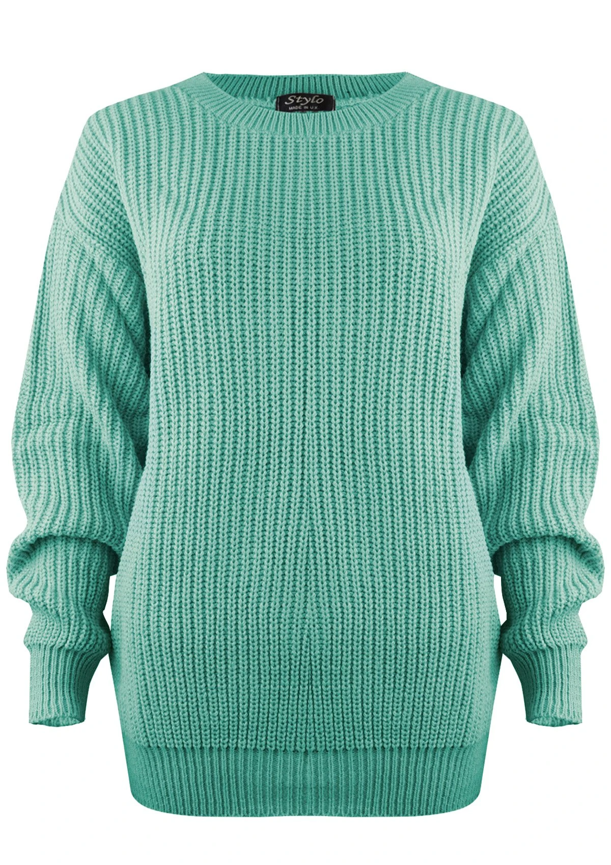 SA Fashions® Oversized New Ladies Womens Chunky Baggy Jumper Knitted Sweater Thick Top S-XL 8-18 (M/L (12-14), Aqua)