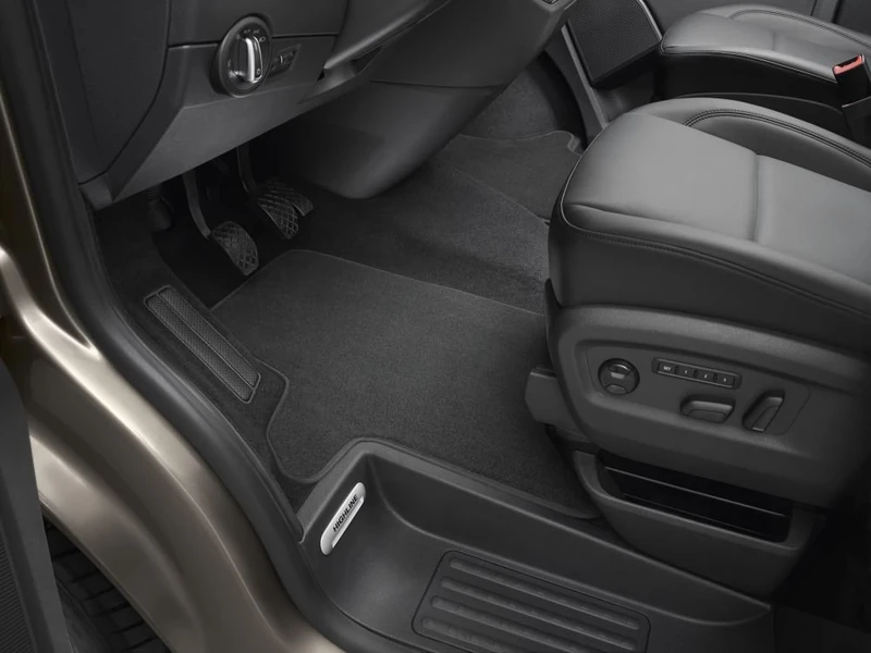 Volkswagen Original VW Premium Velour Floor Mats 2-Piece Front T5 T6 Transporter Multivan California Caravelle *** Press Stud *** Textile Fabric 7E1061275AWGK