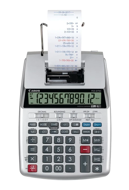 Canon P23-DTSC II Printing Calculator - Handheld 12-digit, 2-colour printing calculator with, professional business functions.