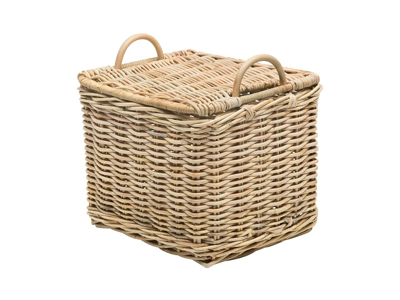 Kouboo Rattan Core Rectangular Storage Basket, Natural, S