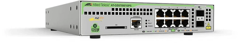 Allied Telesis AT-GS970M/10PS-50 Managed L3 Gigabit Ethernet (10/100/1000) 1U Ethernet Connection, Supports power via this port (PoE+) - Network Switches, mounting grid