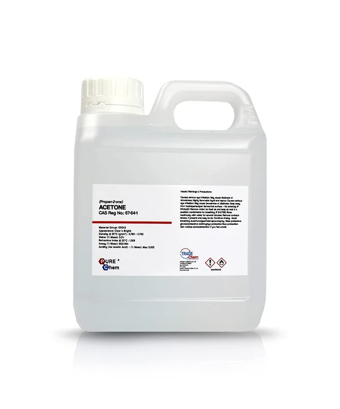 Pure Acetone - Acrylic Nail Remover Nail Polish Remover 99.8% (1L Jerry Container) Clear