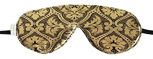ElizabethW Sleep Mask Black Gold Damask – Pack of 5