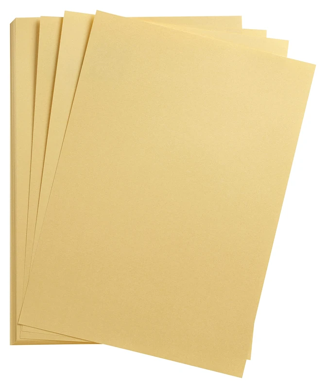 Clairefontaine - Ref 197180C - Maya Coloured Drawing Paper (Pack of 25 Sheets) - 120gsm Paper - 50 x 70cm - Gold Colour - Deep Dyed, Acid Free, pH Neutral