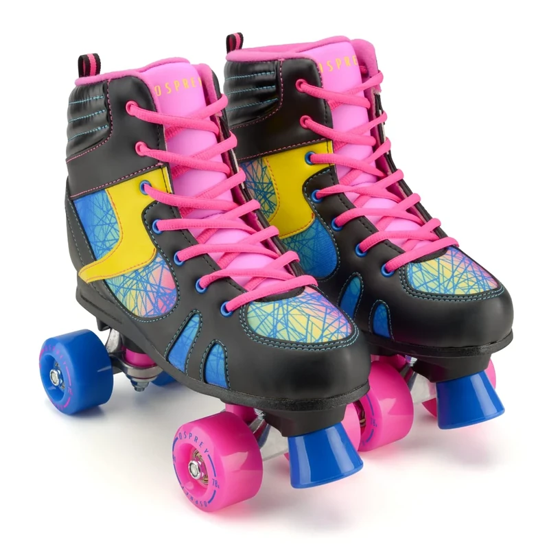 Osprey High Top Quad Skates - Fly Knit Roller Skates, 4 UK