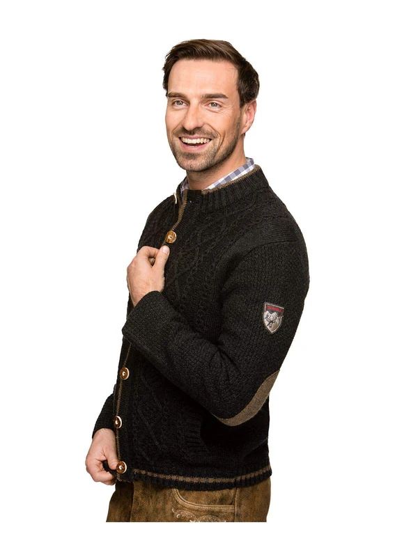 Stockerpoint Men's Anton Trachtenstrickjacken, Black (Anthracite Anthracite), XX-Large