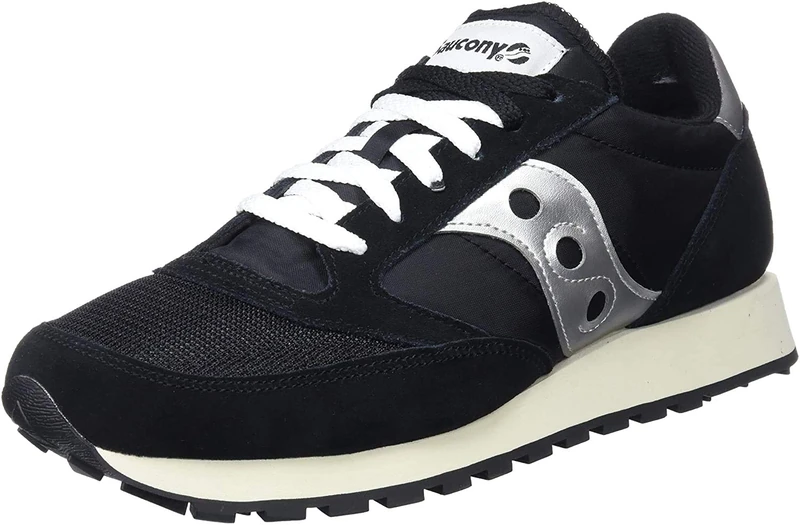 Saucony Mens Jazz Original Vintage Sneaker, Black Silver White, 10 UK