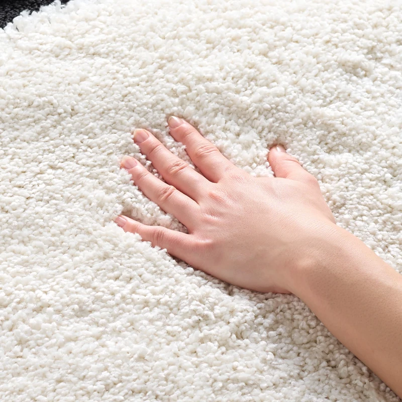 Safavieh Lucie Shag Area Rug, Synthetic, Black/Ivory, 121 x 182 x 2.54 cm