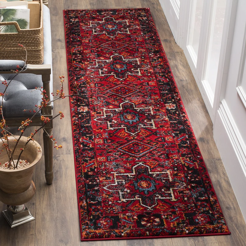 Safavieh Traditional Rug for Living Room, Dining Room, Bedroom - Persian Collection, Short Pile, in Red and Multi, 76 X 183 cm - Image 1
