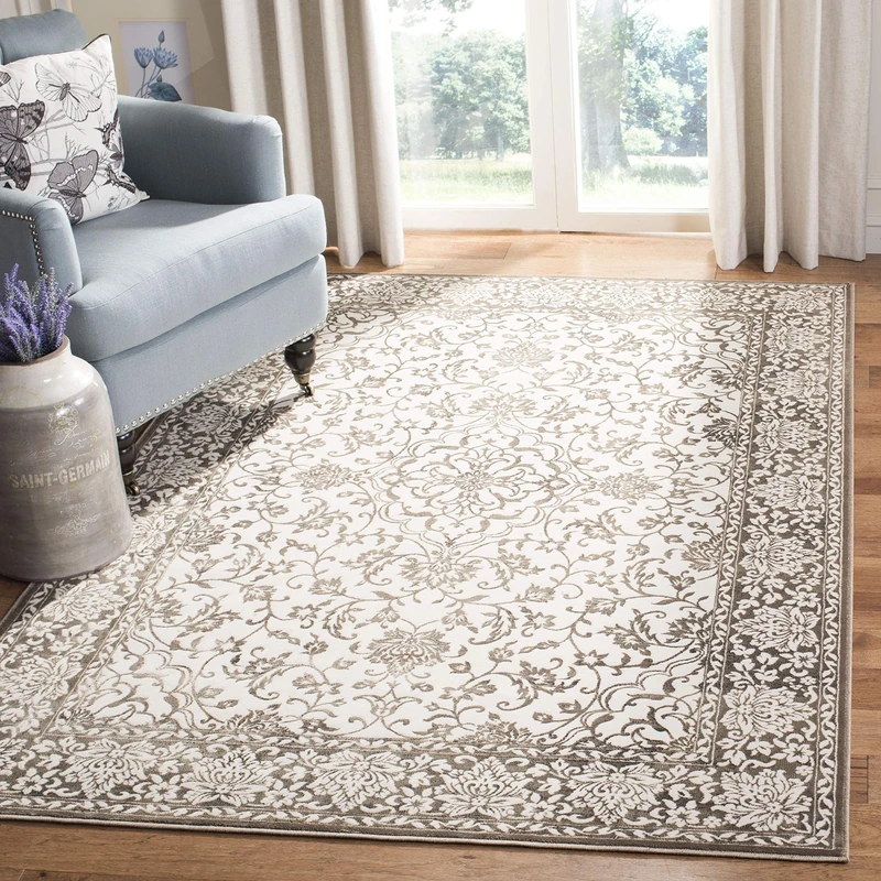 Safavieh Transitional Indoor Woven Rectangle Area Rug, Noble Collection, NBL659, in Brown / Creme, 122 X 170 cm for Living Room, Bedroom or Any Indoor Space