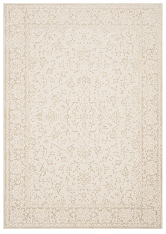 SAFAVIEH Transitional Rug for Living Room, Dining Room, Bedroom - Noble Collection, Short Pile, in Light Beige and Cream, 122 X 170 cm