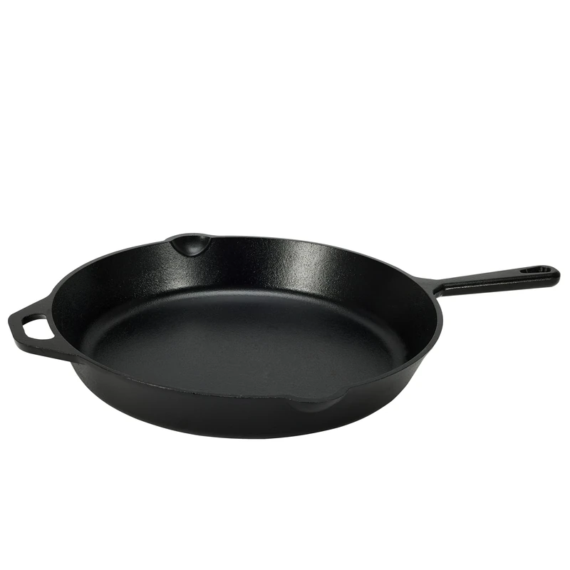 Amazon Basics Pre-Seasoned Cast Iron Skillet, Heavy-Duty Oven Safe up to 260 C, Large 15-inch (38.1 cm), Black