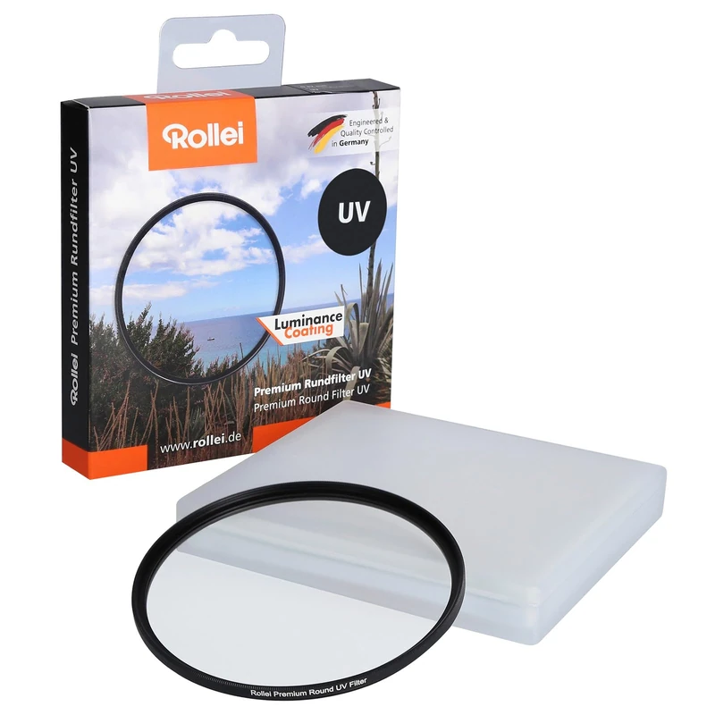 Rollei Premium Round Filter UV 82 mm - UV filter and protective filter with aluminum ring made of Gorilla glass with special coating - Size: 82 mm