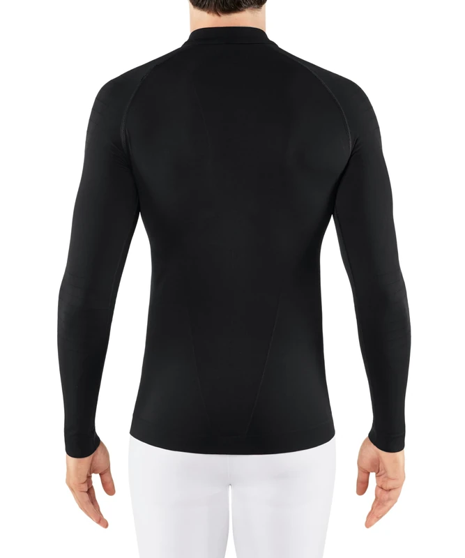 FALKE Men's Warm Tight Fit Zipped Longsleeved Functional Shirt, Thermal Underwear, Black (Black 3000), S (1 Piece) - Image 1