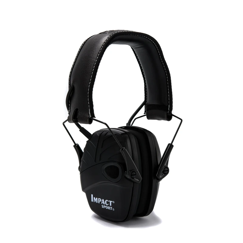 Howard Leight Impact Sport Hear-Through Amplification Over-The-Head Electronic Shooting Earmuff, Black, SNR 25 dB, Audio Input Jack, 1034490 (1 Piece)