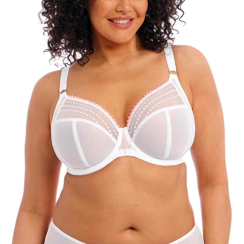 Elomi Women's Plus Size Matilda Underwire Plunge Bra, White, 32J