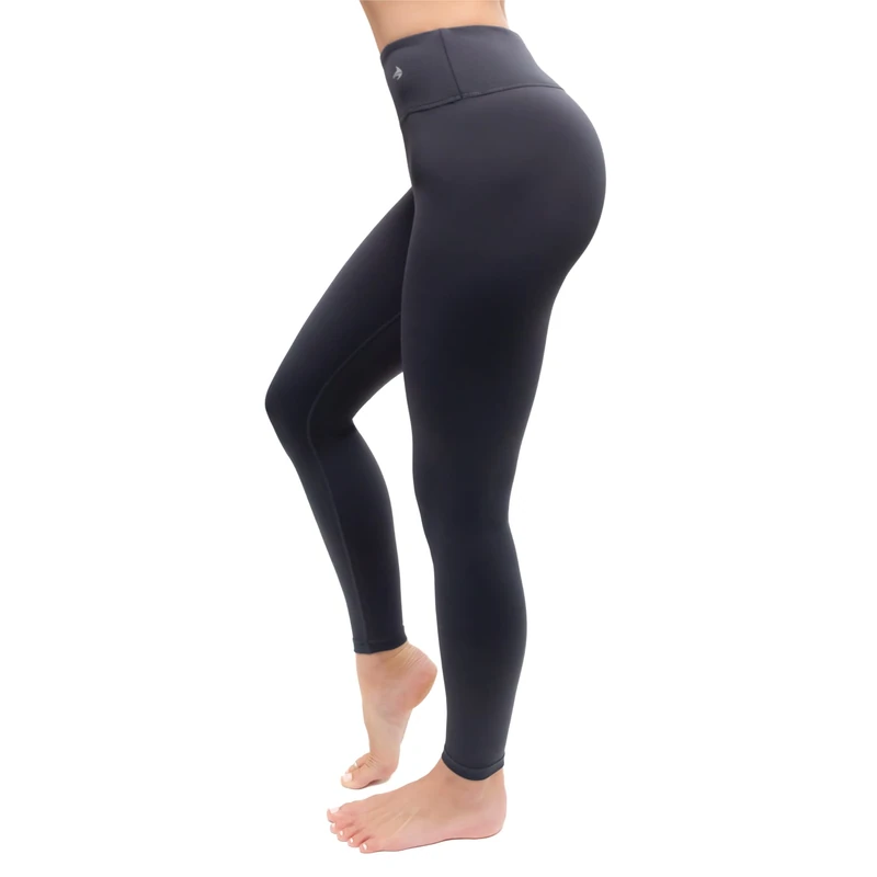 CompressionZ Women's Compression Leggings High Waisted Performance Tummy Control Gym, Pilates, Travel, Yoga, Workout Pants, Carbon Gray, XL - Image 1