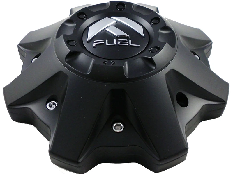 Fuel Matte Black Chrome Rivets Wheel Center Caps One (1) 1002-53B M-447 8-Lug (WITH SCREWS) - Image 1