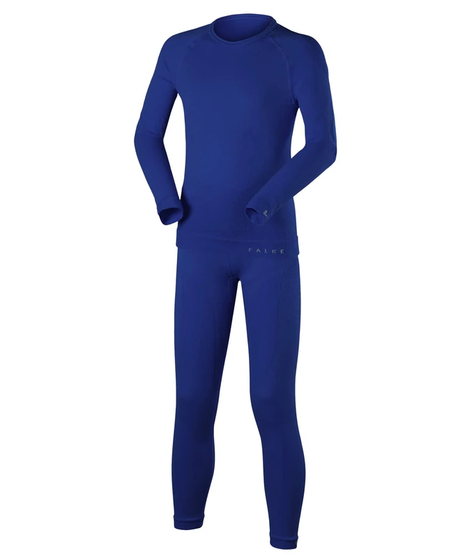 FALKE Unisex Kids Maximum Warm K Uw Functional Yarn Quick Dry 1 Piece Base Layer Set, Blue Yve 6714, 5-6