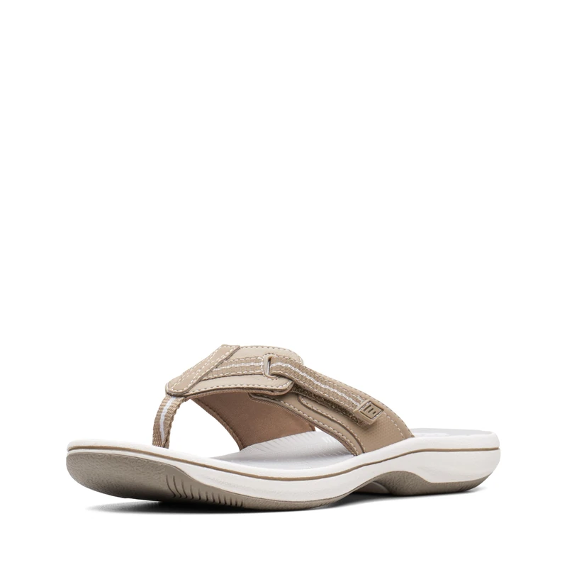 Clarks Women's Brinkley Jazz Flip-Flop, Sand Synthetic, 4.5 UK