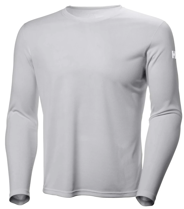 Helly Hansen Mens HH Tech Crew Long Sleeve, XS, Light Grey