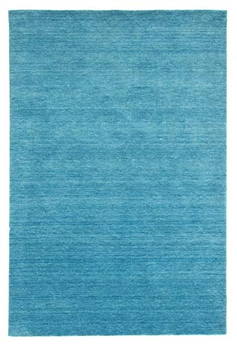 Morgenland Plain Gabbeh Rug, Wool, Turquoise, 240 x 170 x 1.8 cm
