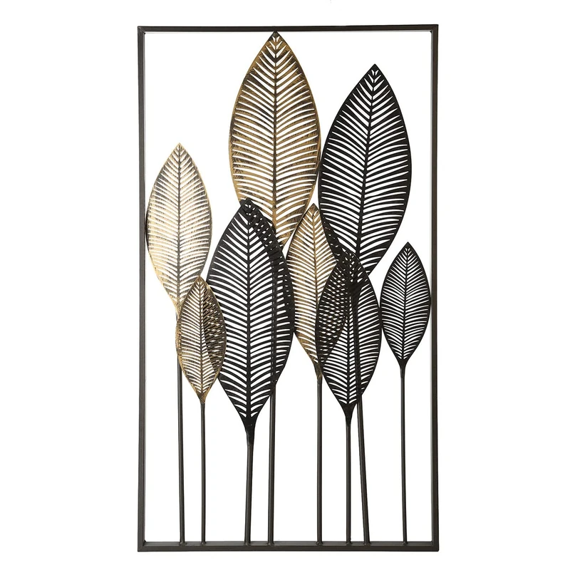 GILDE Casablanca Wall Decoration Metal Decorative Wall Modern XL - Large Picture Wall Decoration Living Room - Colours: Brown Gold Cream - Dimensions: 95 x 53 cm